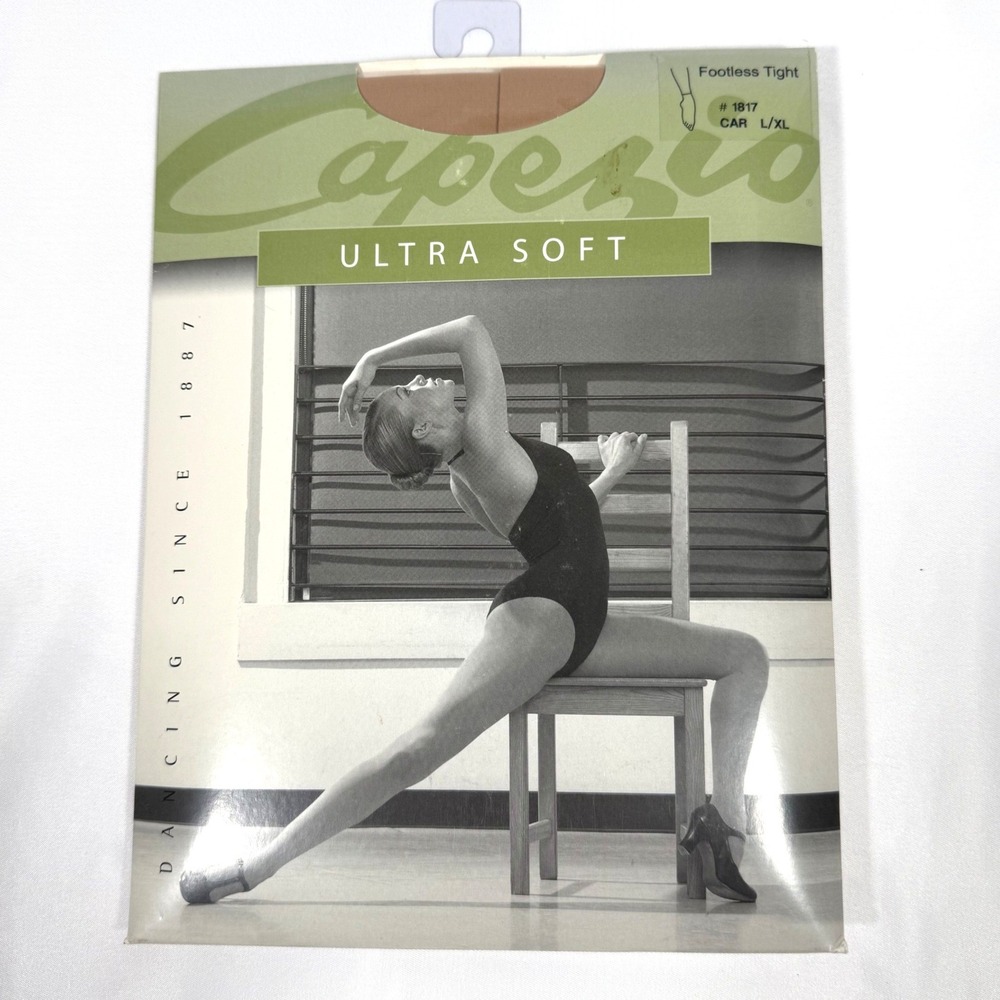 Capezio Footless Tight Women L/XL Caramel Ultra Soft Matte Semi-Opaque 1817